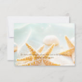 Modern Elegant Starfish Shells Ocean Beach Wedding 出欠カード (裏面)