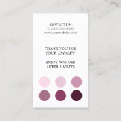 Modern Elegant Stylish Pastel White Hair Salon ロイヤリティカード (裏面)