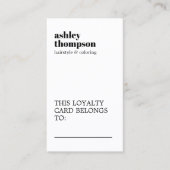 Modern Elegant Stylish Pastel White Hair Salon ロイヤリティカード (正面)