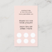 Modern Elegant Stylish Pastel White Hair Salon ロイヤリティカード (裏面)