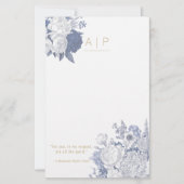Modern Elegant Stylish Quote Floral Blue 便箋 (正面)