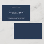 Modern Elegant Template Attorney Lawyer Navy Blue 名刺 (正面/裏面)