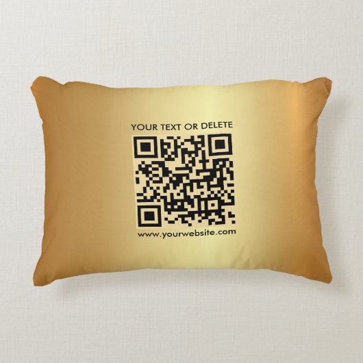 Modern Elegant Template Custom QR Code Glam Gold アクセントクッション (正面)