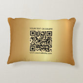 Modern Elegant Template Custom QR Code Glam Gold アクセントクッション (裏面)