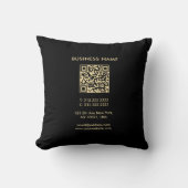 Modern Elegant Template Gold Text Font QR Code クッション (正面)