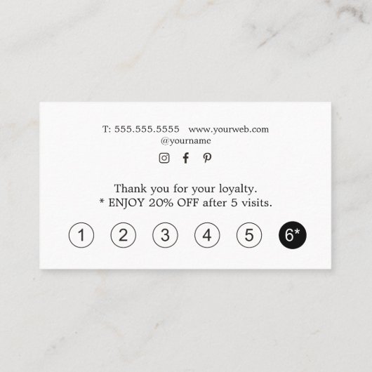 Modern Elegant Texture Light Grey Beauty ロイヤリティカード (裏面)