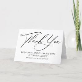Modern elegant Thank you card black and white サンキューカード
