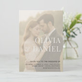 Modern Elegant Transparent Photo QR Code Wedding 招待状 (スタンド正面)