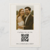Modern Elegant Transparent Photo QR Code Wedding 招待状 (裏面)
