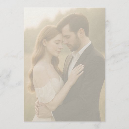 Modern Elegant Transparent Photo Wedding 招待状 (裏面)