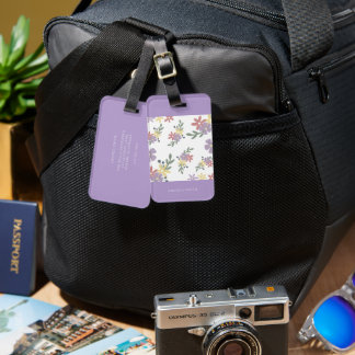 Modern Elegant Travel Soft Mauve Floral ラゲッジタグ