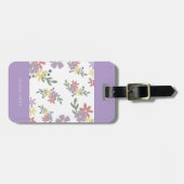 Modern Elegant Travel Soft Mauve Floral ラゲッジタグ (正面横)