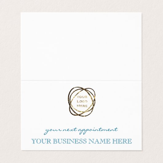 Modern Elegant Turquoise Custom Business Logo    名刺 (外部フラット)