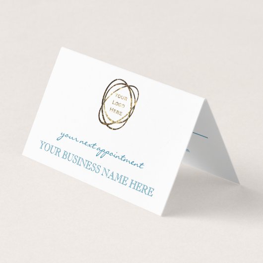 Modern Elegant Turquoise Custom Business Logo    名刺 (正面)