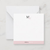 Modern Elegant Two Tone Monogrammed ノートカード (正面)