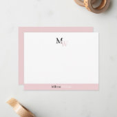 Modern Elegant Two Tone Monogrammed ノートカード (正面/裏面インサイチュ)