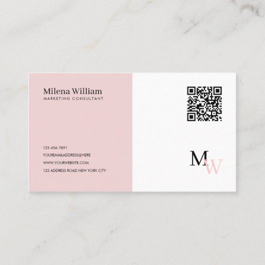 Modern Elegant Two Tone QR Code 名刺 (裏面)