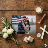 Modern Elegant Typography Custom Photo Wedding  セーブザデート
