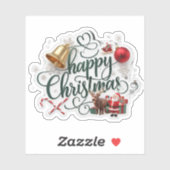 Modern elegant typography happy christmas シール (シート)