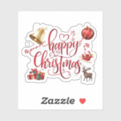 Modern elegant typography happy christmas シール (シート)
