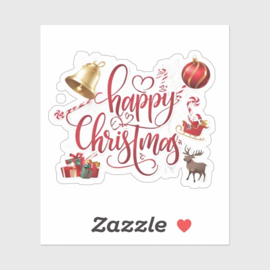 Modern elegant  typography happy christmas  シール (シート)