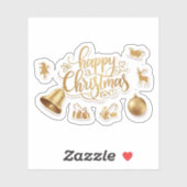 Modern elegant  typography happy christmas  シール (シート)