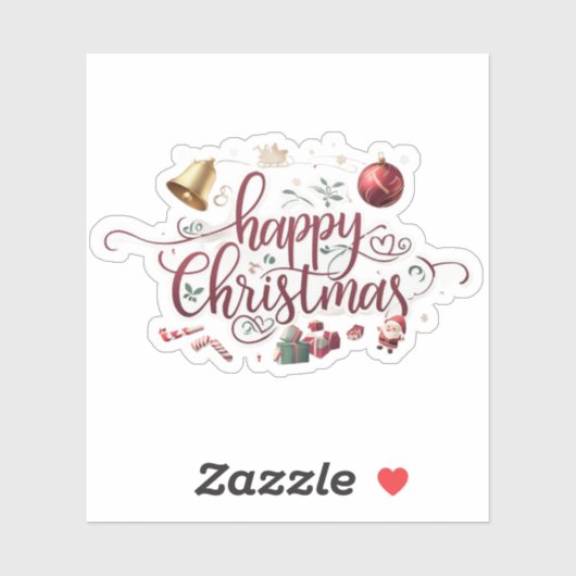 Modern elegant  typography happy christmas  シール (シート)