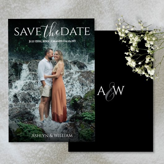 Modern Elegant Typography Photo  セーブザデート