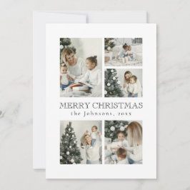  Modern Elegant Typography Photo Collage Christmas シーズンカード