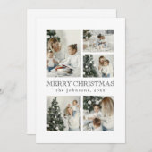  Modern Elegant Typography Photo Collage Christmas シーズンカード (正面/裏面)