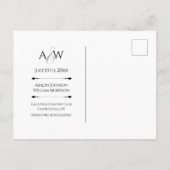 Modern Elegant Typography Photo Save the Date  ポストカード (裏面)