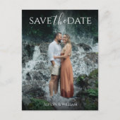 Modern Elegant Typography Photo Save the Date  ポストカード (正面)