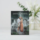 Modern Elegant Typography Photo Save the Date  ポストカード (スタンド正面)