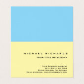 Modern Elegant Unique Plain Yellow Blue 名刺 (外部フラット)