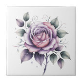 Modern elegant watercolor beautiful lavender rose タイル (正面)