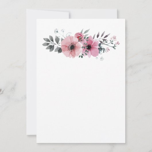 Modern elegant watercolor flowers Wedding RSVP 招待状 (裏面)