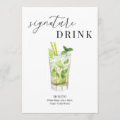 Modern Elegant Watercolor Signature Drink Sign (正面)