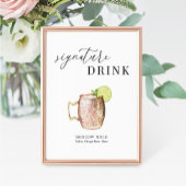 Modern Elegant Watercolor Signature Drink Sign
