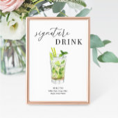 Modern Elegant Watercolor Signature Drink Sign