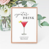Modern Elegant Watercolor Signature Drink Sign
