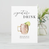 Modern Elegant Watercolor Signature Drink Sign (スタンド正面)