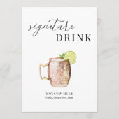 Modern Elegant Watercolor Signature Drink Sign (正面)
