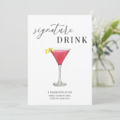 Modern Elegant Watercolor Signature Drink Sign (スタンド正面)