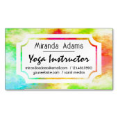 Modern Elegant Watercolor Yoga Instructor マグネット名刺 (正面)