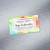Modern Elegant Watercolor Yoga Instructor マグネット名刺 (インサイチュ)