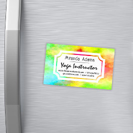 Modern Elegant Watercolor Yoga Instructor マグネット名刺
