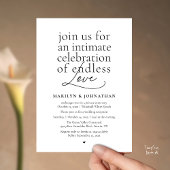 Modern Elegant Wedding, Endless Love, Reception 招待状