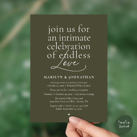 Modern Elegant Wedding, Endless Love, Reception 招待状