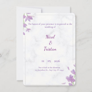 Modern Elegant Wedding Invitation 招待状