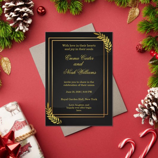 Modern Elegant Wedding Invitation Template | Edita アクリル招待状 (インサイチュ (クリスマス))